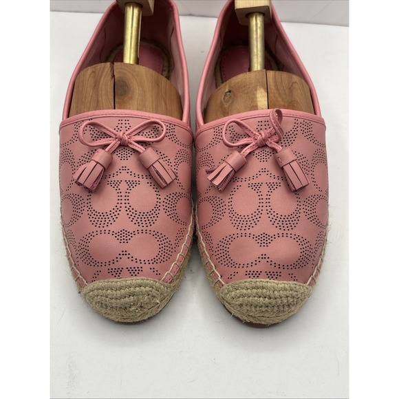 Coach C2782 Carson Espadrille Shoes Bubblegum Size 8 B - Picture 8 of 16